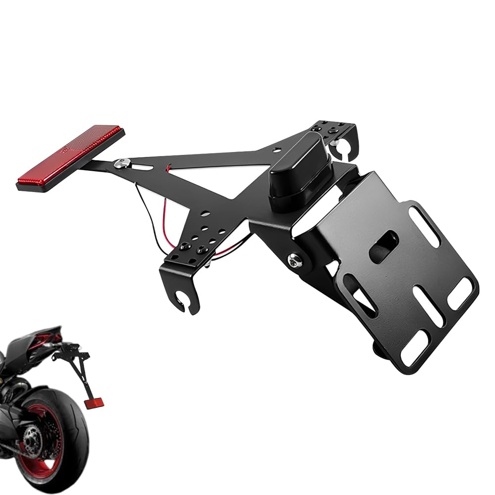 Kurzer Kennzeichenhalter Motorrad, XPJBKC Einstellbare Nummernschildhalterung Motorrad Kennzeichenhalter mit Beleuchtung und Reflektor, Kompatibel mit Den Meisten Gängigen Modellen Kurzer Kennzeichenhalter Motorrad, XPJBKC Einstellbare Nummernschildhalterung Motorrad Kennzeichenhalter mit Beleuchtung und Reflektor, Kompatibel mit Den Meisten Gängigen Modellen von XPJBKC