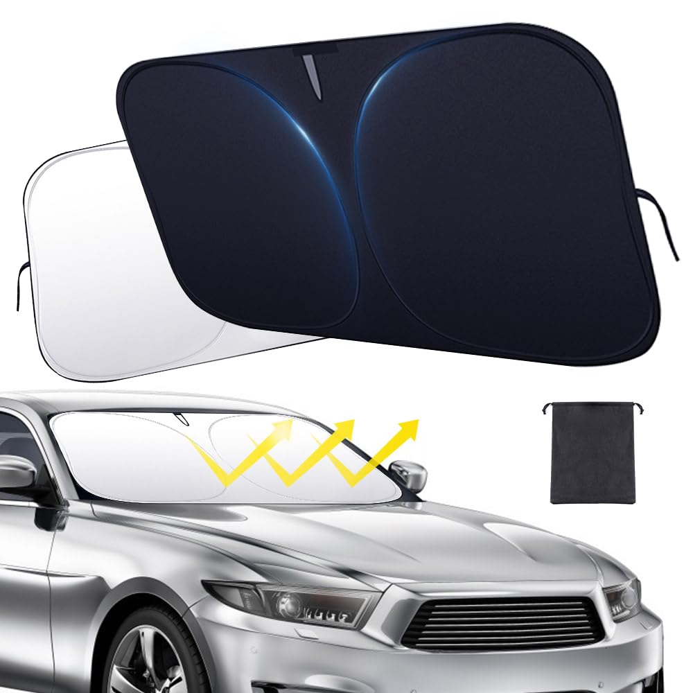 XPJBKC Sonnenschutz Auto Frontscheibe Innen, 142×80CM Auto Sonnenschutz Frontscheibe, Faltbar Windschutzscheibe Sonnenschirm UV-Schutz, für die Meisten Autos XPJBKC Sonnenschutz Auto Frontscheibe Innen, 142×80CM Auto Sonnenschutz Frontscheibe, Faltbar Windschutzscheibe Sonnenschirm UV-Schutz, für die Meisten Autos von XPJBKC