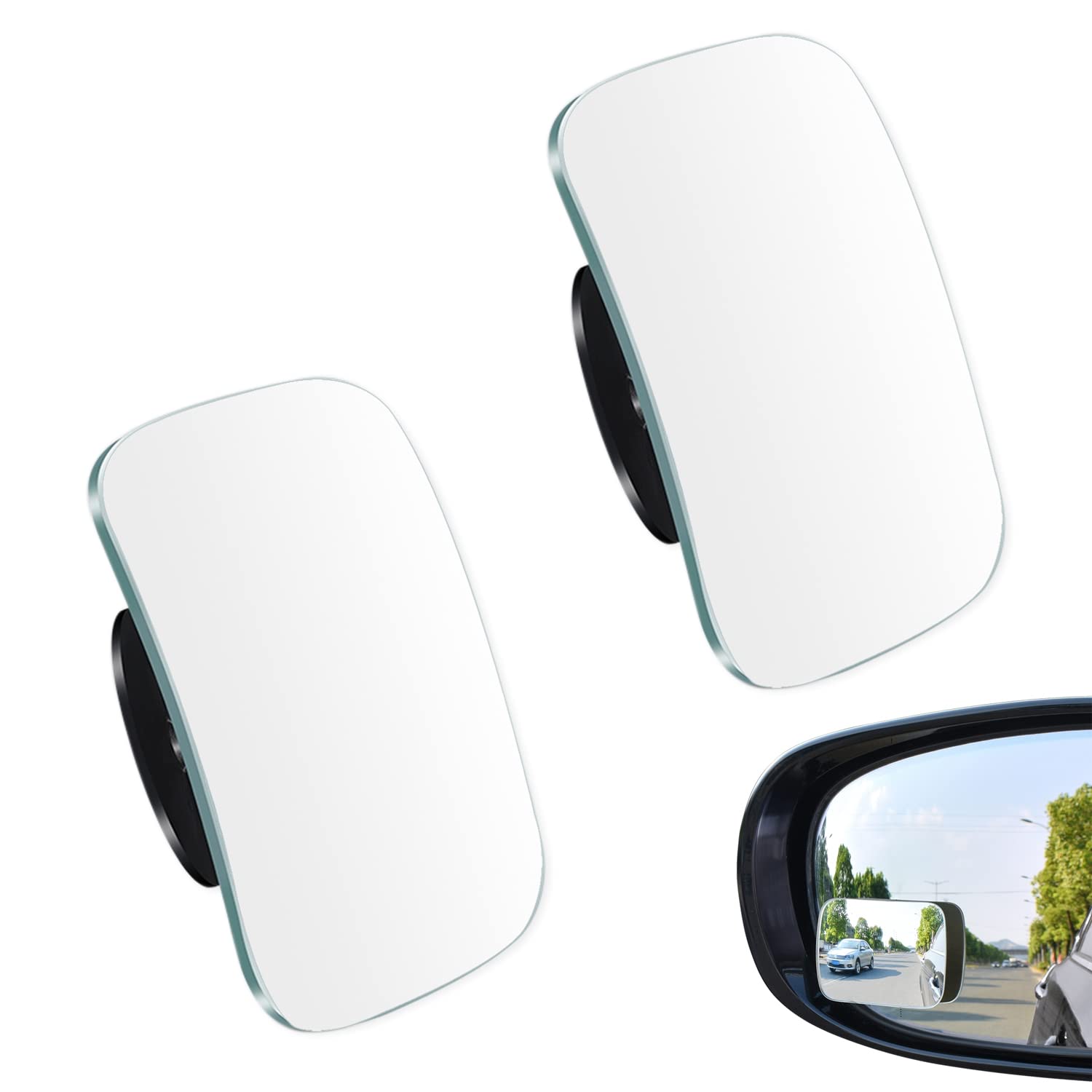 XPOOP 2 Stück Toter Winkel Spiegel Auto Blind Spot Spiegel Universal Trainer Rückspiegel HD Einstellbar Rückspiegel Konvexe Spiegel Zusätzliche Rückspiegel Für Alle Arten von Fahrzeugen von XPOOP