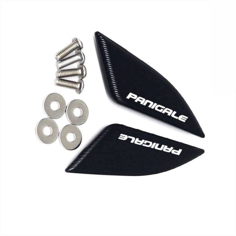 XQSSB Für Ducati Panigale Panigale V4R V4S V4 Motorrad CNC Spiegel Windschutzscheibe Angetriebene Eliminatoren Abdeckung Spiegelkappe Zubehör Logo Schmücken (Color : Black) von XQSSB