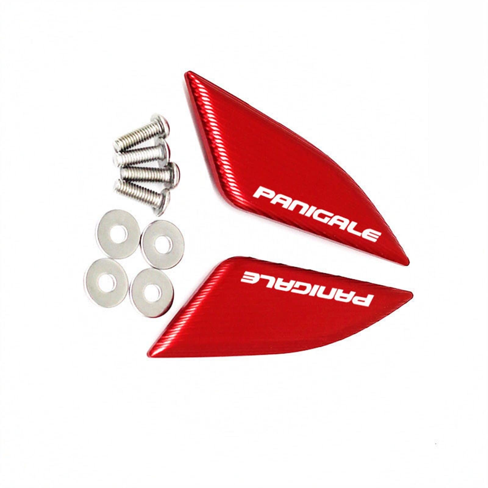 Für Ducati Panigale Panigale V4R V4S V4 Motorrad CNC Spiegel Windschutzscheibe Angetriebene Eliminatoren Abdeckung Spiegelkappe Zubehör Logo Schmücken (Color : Red) von XQSSB