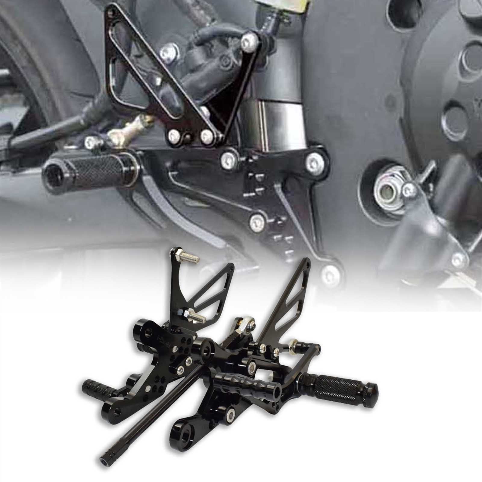 Für Yamaha YZF R1 2004 2005 2006 RN12 Motorrad Schwarz Racing Einstellbare Fußrastenanlage Fußrasten Fahrerfußrasten Pedale Hinten Set Schmücken Für Yamaha YZF R1 2004 2005 2006 RN12 Motorrad Schwarz Racing Einstellbare Fußrastenanlage Fußrasten Fahrerfußrasten Pedale Hinten Set Schmücken von XQSSB