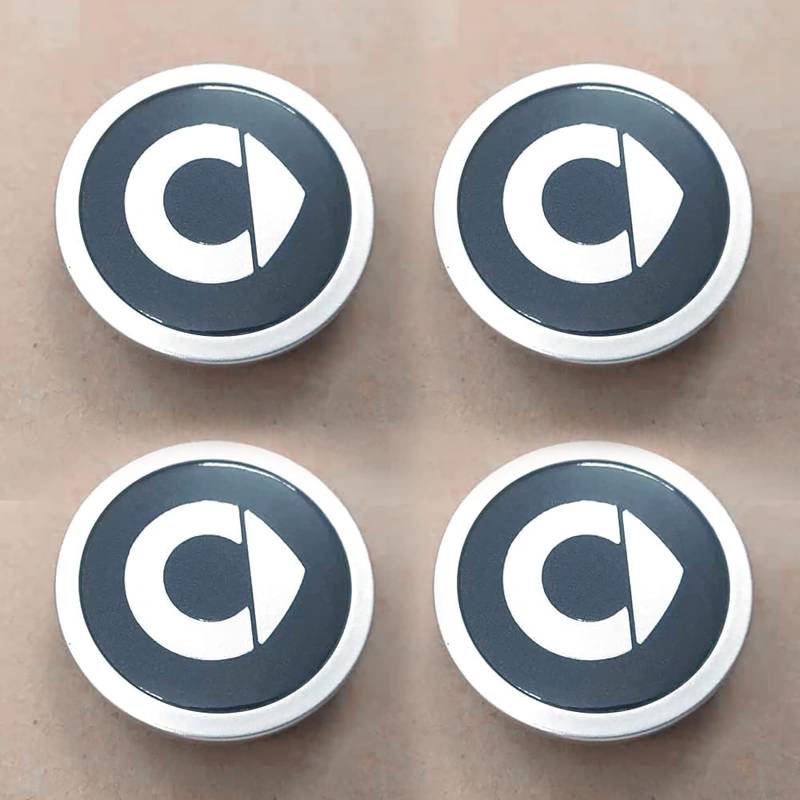 4 Stück Nabendeckel Zentralabdeckung für Smart 451, Radnabenkappen Felgendeckel Radnaben-Ersatzteile ABS Wheel Caps Reifendekoration von XRDSF