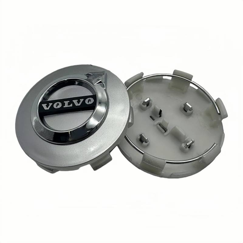4 Stück Nabendeckel Zentralabdeckung für Volvo R Design xc60 v60 s60 v40 v50 s40 s80 c30 xc40 xc70, 64MM Radnabenkappen Felgendeckel Radnaben-Ersatzteile ABS Wheel Caps Reifendekoration von XRDSF