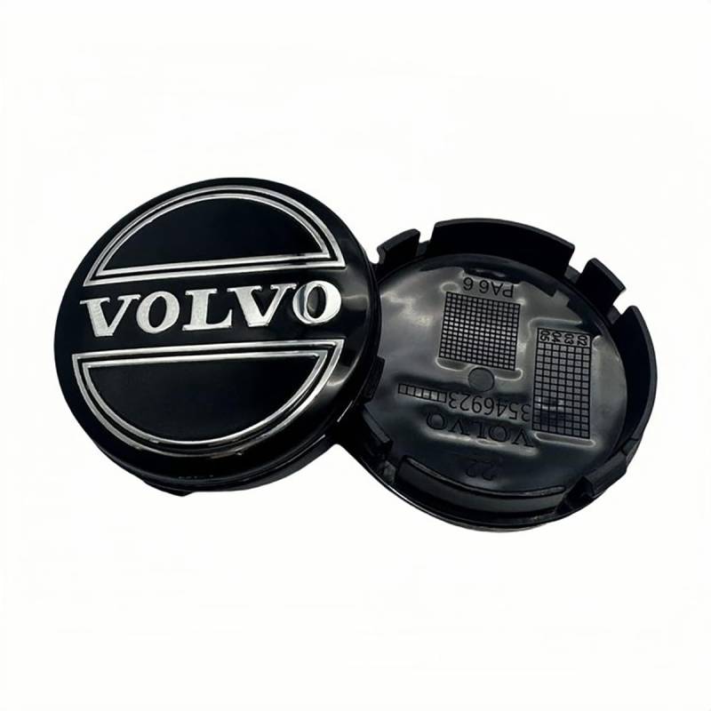 4 Stück Nabendeckel Zentralabdeckung für Volvo R Design xc60 v60 s60 v40 v50 s40 s80 c30 xc40 xc70, 64MM Radnabenkappen Felgendeckel Radnaben-Ersatzteile ABS Wheel Caps Reifendekoration von XRDSF