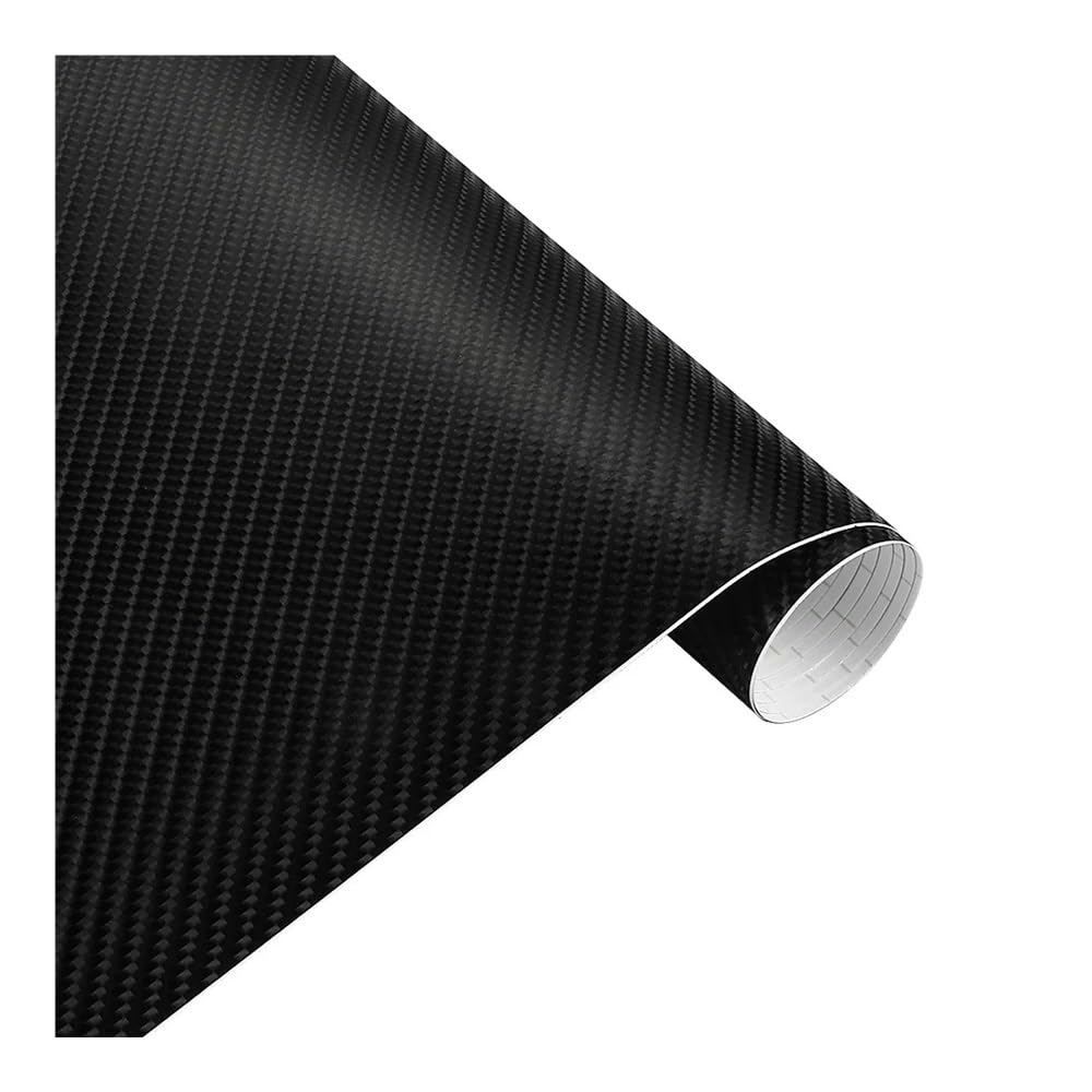 XRLHMP 152 cm * 200 cm 4D Carbonfaser-Vinylfolie Auto-Styling Wrapping Sheet Rollfilm Autos DIY Autohaube Dachaufkleber Zubehör(Black) von XRLHMP