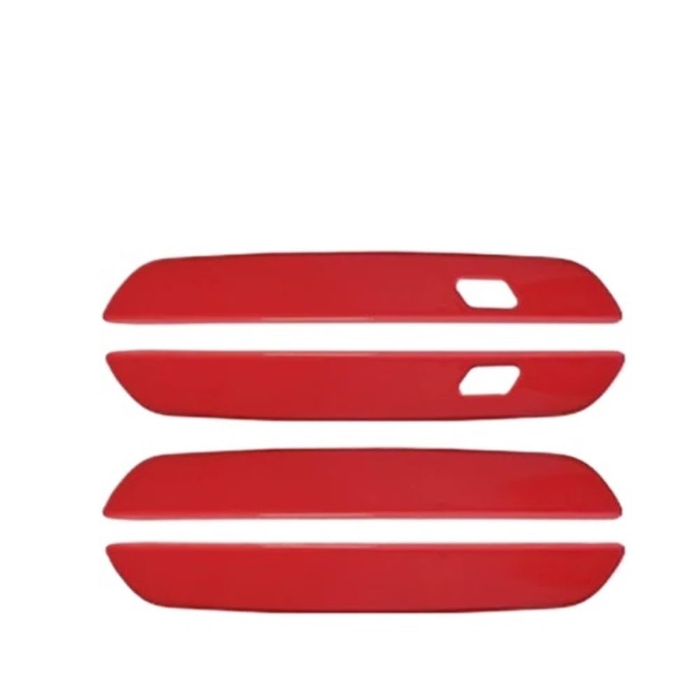 XRLHMP 4 Teile/Satz ABS Kompatibel for Mini Cooper Countryman U25 2024 2025 Auto Türgriff Tür Schüssel Panel Aufkleber Abdeckung Zubehör Außen Styling(Handle red) von XRLHMP