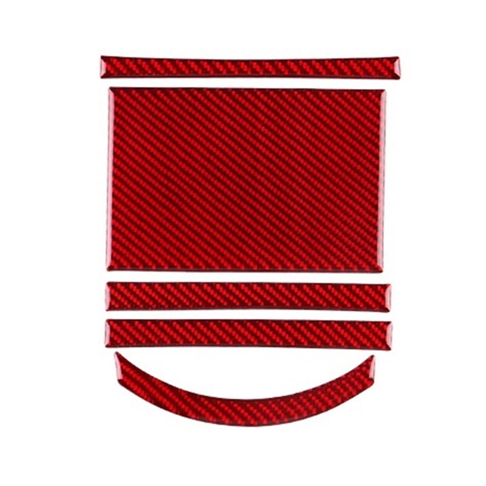 XRLHMP Aufkleber aus echter weicher Kohlefaser, kompatibel mit Seat Ibiza 2003 2004 2005 2006 2007 2008 LHD RHD, manuelle Auto-Schaltung, Mittelkonsolenverkleidung(Red Carbon) von XRLHMP