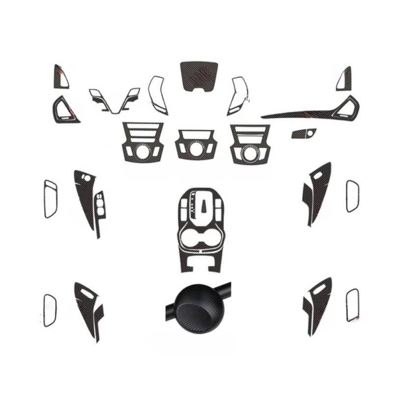 XRLHMP Auto-Innenraumaufkleber, kompatibel mit Hyundai Santafe IX45 2013–2018, Innenraum, 3D-5D-Kohlefaser-Aufkleber, Abziehbilder, Auto-Styling-Zubehör(3D CF Black,RHD) von XRLHMP