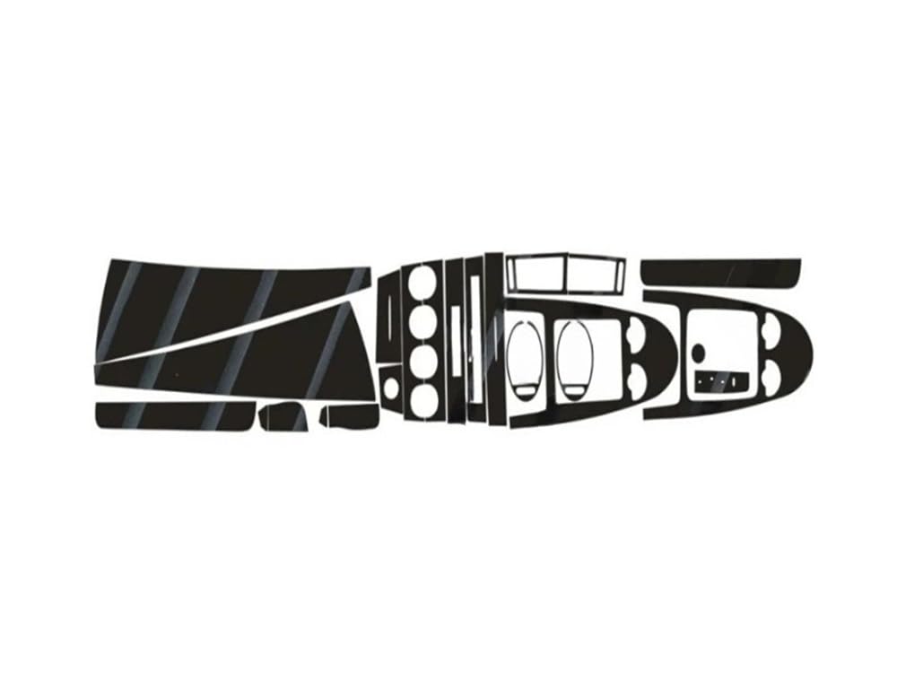 XRLHMP Auto-Innenraumaufkleber, kompatibel mit Mercedes SLK 171 2004–2010, Innenraum, zentrales Bedienfeld, Türgriff, Kohlefaser-Aufkleber, Abziehbilder, Auto-Styling-Zubehör(Glossy Black,RHD) von XRLHMP