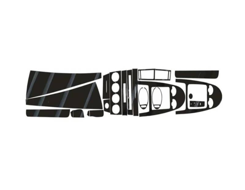 XRLHMP Auto-Innenraumaufkleber, kompatibel mit Mercedes SLK 171 2004–2010, Innenraum, zentrales Bedienfeld, Türgriff, Kohlefaser-Aufkleber, Abziehbilder, Auto-Styling-Zubehör(Glossy Black,RHD) von XRLHMP