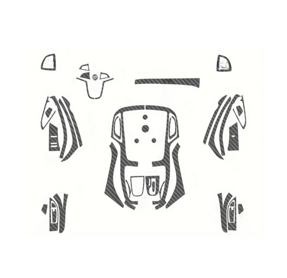 XRLHMP Auto-Innenraumaufkleber aus Kohlefaser, kompatibel mit Opel Astra 2010–2014, Autofolie, Innenaufkleber, Mittelkonsole, Schalttafel, Türgriff, Hebeplatte(3D CF Black,LHD) von XRLHMP