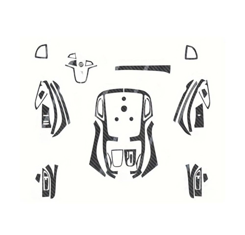 XRLHMP Auto-Innenraumaufkleber aus Kohlefaser, kompatibel mit Opel Astra 2010–2014, Autofolie, Innenaufkleber, Mittelkonsole, Schalttafel, Türgriff, Hebeplatte(5D CF Black,RHD) von XRLHMP