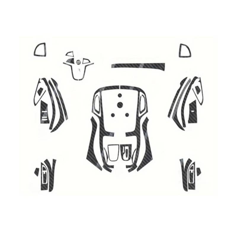 XRLHMP Auto-Innenraumaufkleber aus Kohlefaser, kompatibel mit Opel Astra 2010–2014, Autofolie, Innenaufkleber, Mittelkonsole, Schalttafel, Türgriff, Hebeplatte(5D CF Black,RHD) von XRLHMP