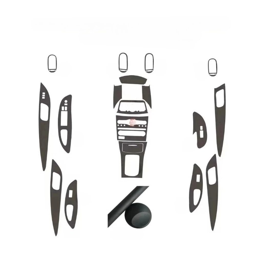 XRLHMP Auto-Styling, Carbonfaser, Autoinnenraum, Mittelkonsole, Farbwechsel, Formaufkleber, Aufkleber, kompatibel mit Infiniti QX50 EX25 EX35 2008–2015(Ice matt Black,LHD) von XRLHMP