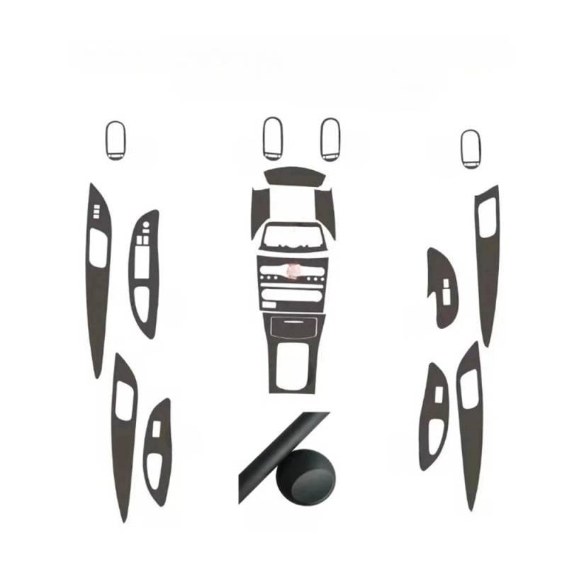 XRLHMP Auto-Styling, Carbonfaser, Autoinnenraum, Mittelkonsole, Farbwechsel, Formaufkleber, Aufkleber, kompatibel mit Infiniti QX50 EX25 EX35 2008–2015(Ice matt Black,LHD) von XRLHMP
