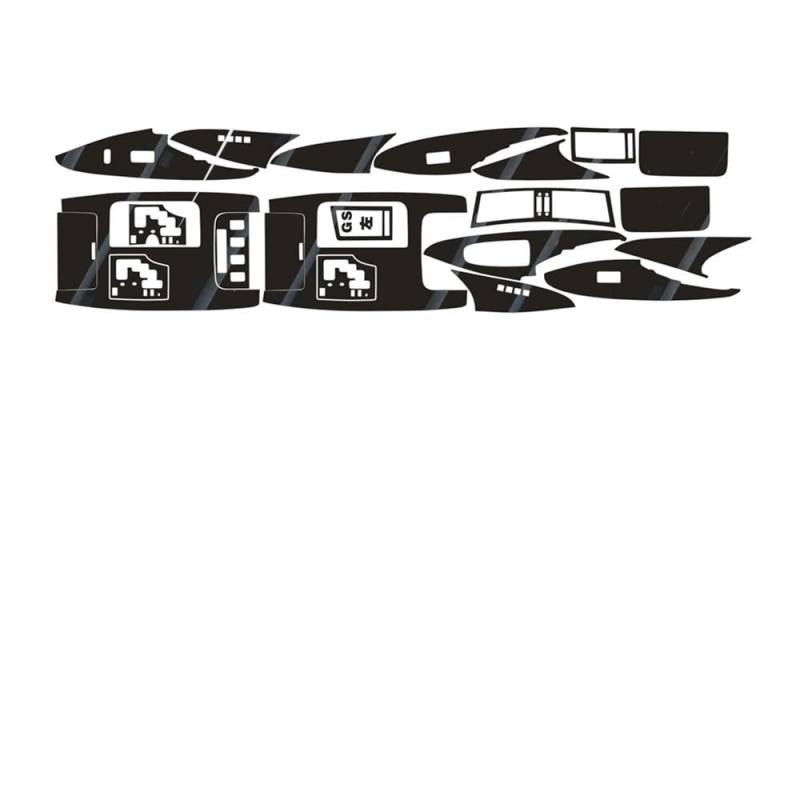 XRLHMP Auto-Styling, Carbonfaser, Autoinnenraum, Mittelkonsole, Farbwechsel, Formaufkleber, Aufkleber, kompatibel mit Lexus GS300 350 450 460 2006–2011(Glossy Black,LHD) von XRLHMP