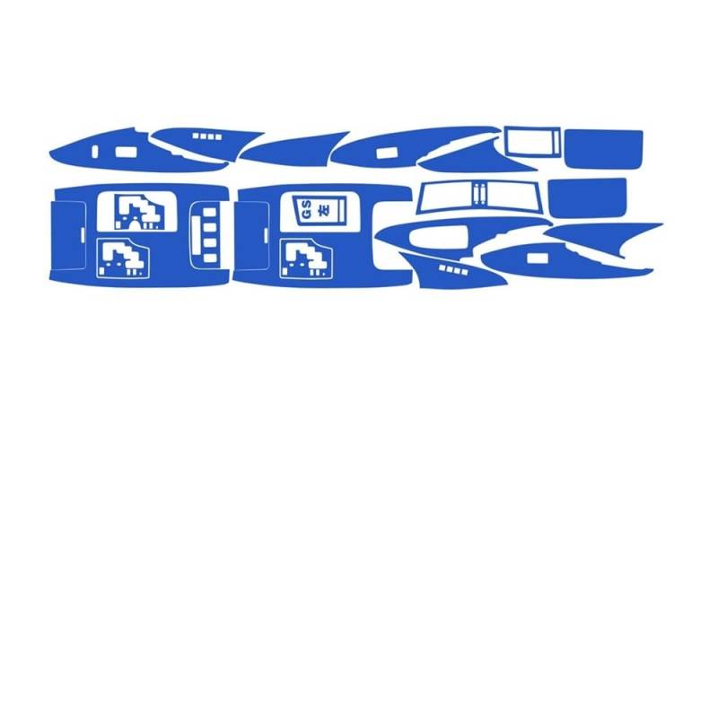 XRLHMP Auto-Styling, Carbonfaser, Autoinnenraum, Mittelkonsole, Farbwechsel, Formaufkleber, Aufkleber, kompatibel mit Lexus GS300 350 450 460 2006–2011(Ice matt Blue,RHD) von XRLHMP