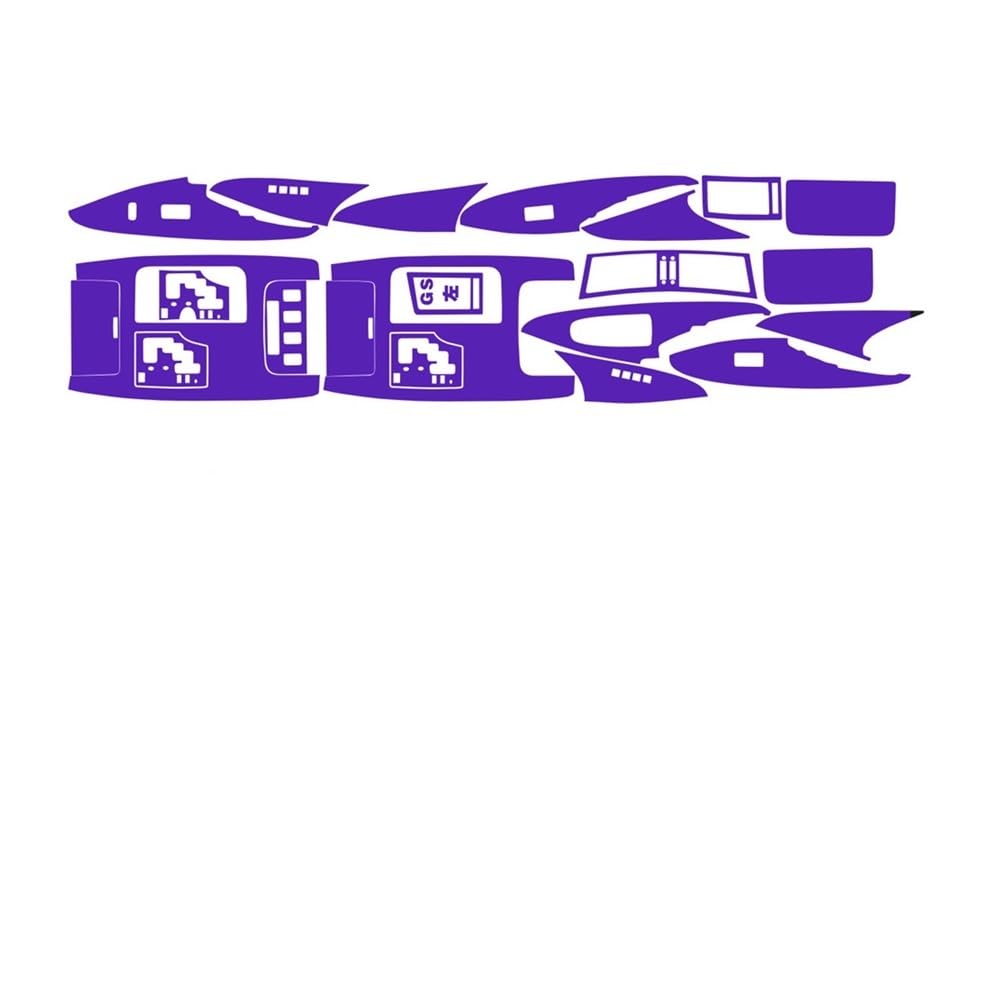 XRLHMP Auto-Styling, Carbonfaser, Autoinnenraum, Mittelkonsole, Farbwechsel, Formaufkleber, Aufkleber, kompatibel mit Lexus GS300 350 450 460 2006–2011(Ice matt Purple,RHD) von XRLHMP