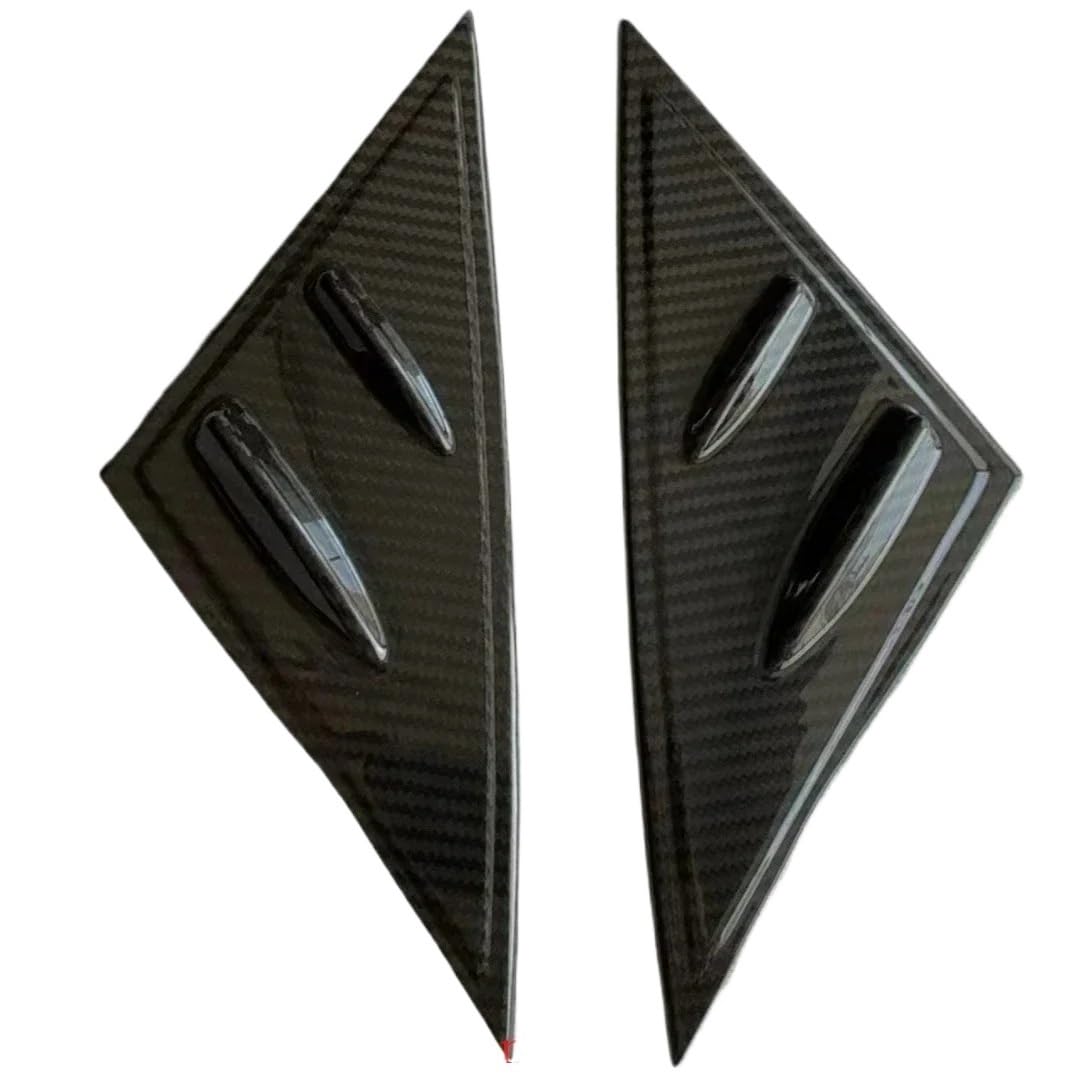 XRLHMP Echte Kohlefaser, kompatibel mit Tesla Model 3/Y/3+ Highland 2024, A-Säulenfenster, Dreieck-Spoiler, dekorativer Patch-Aufkleber, Autozubehör(Glossy Carbon NewM3) von XRLHMP