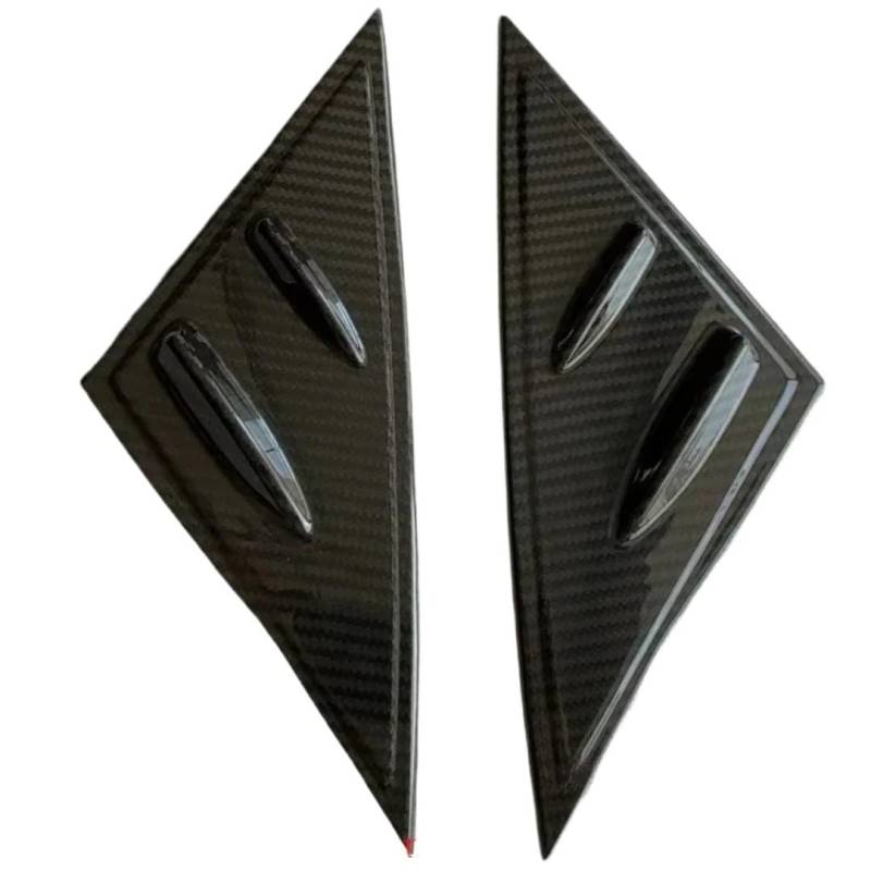 XRLHMP Echte Kohlefaser, kompatibel mit Tesla Model 3/Y/3+ Highland 2024, A-Säulenfenster, Dreieck-Spoiler, dekorativer Patch-Aufkleber, Autozubehör(Glossy Carbon NewM3) von XRLHMP