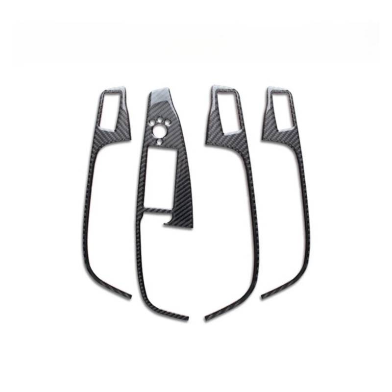 XRLHMP Kompatibel for Audi Q5 8R 2010-2018 SQ5 8R 13-17 Carbonfaser-Innenraum-Autotür-Armlehnenverkleidungsabdeckung Fensterhebertasten Rahmenverkleidungsaufkleber(A) von XRLHMP
