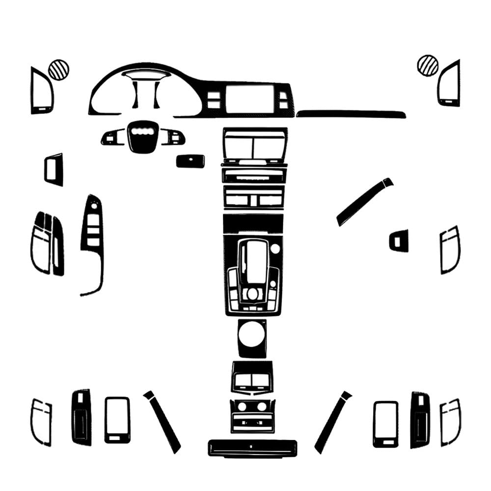 XRLHMP Kompatibel for Audi Q7 2007–2015, Piano Black, Schalthebel, Luftauslass, Tachometer, Lenkrad, Fensterheber, Verkleidung, Auto-Innenaufkleber(Dark Blue) von XRLHMP