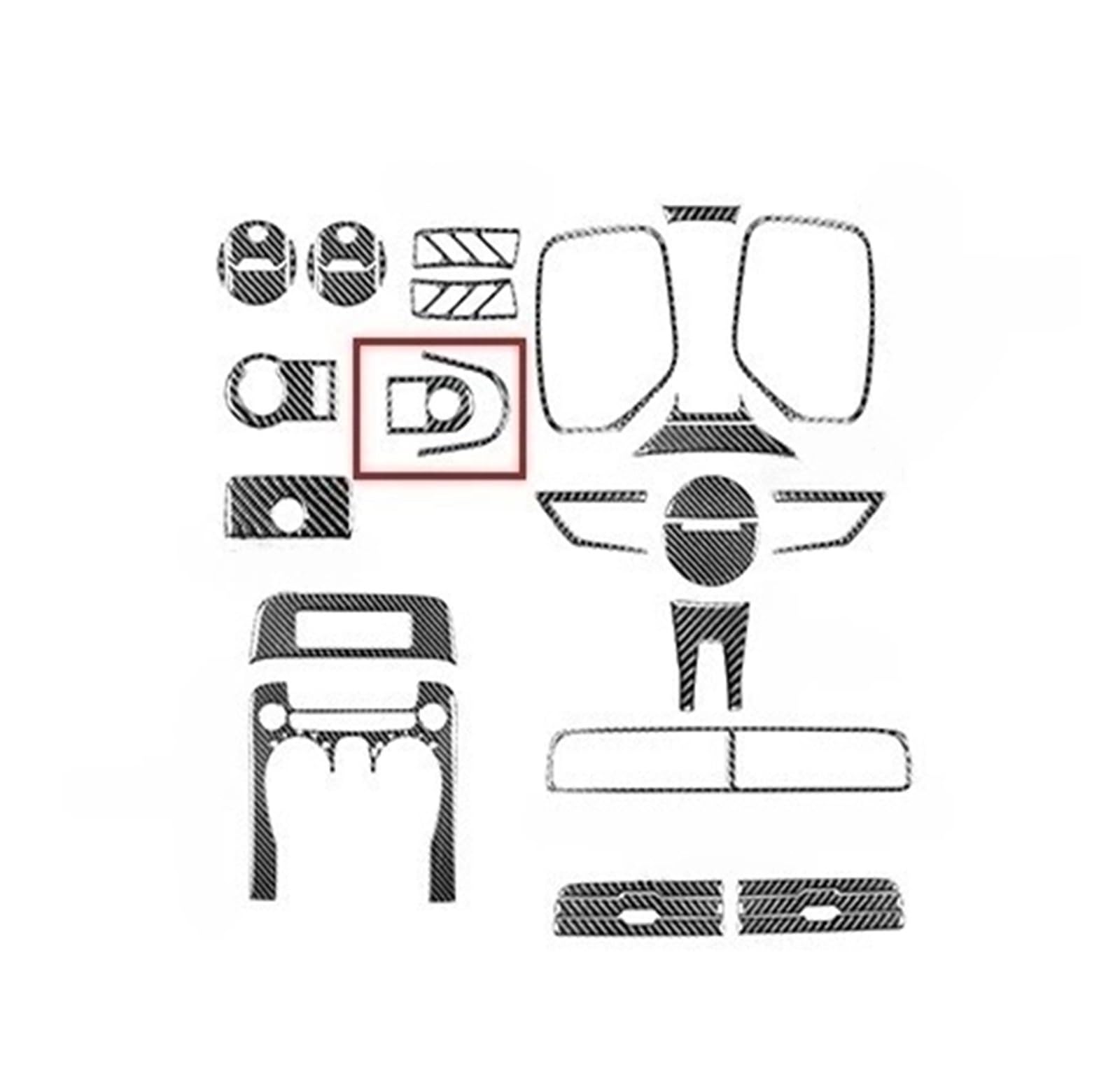 XRLHMP Kompatibel for Chevrolet Camaro 2010-2015 Zubehör Auto Carbon Fiber Innen Lenkrad Getriebe Center Control Trim Aufkleber Modifiziert(17) von XRLHMP