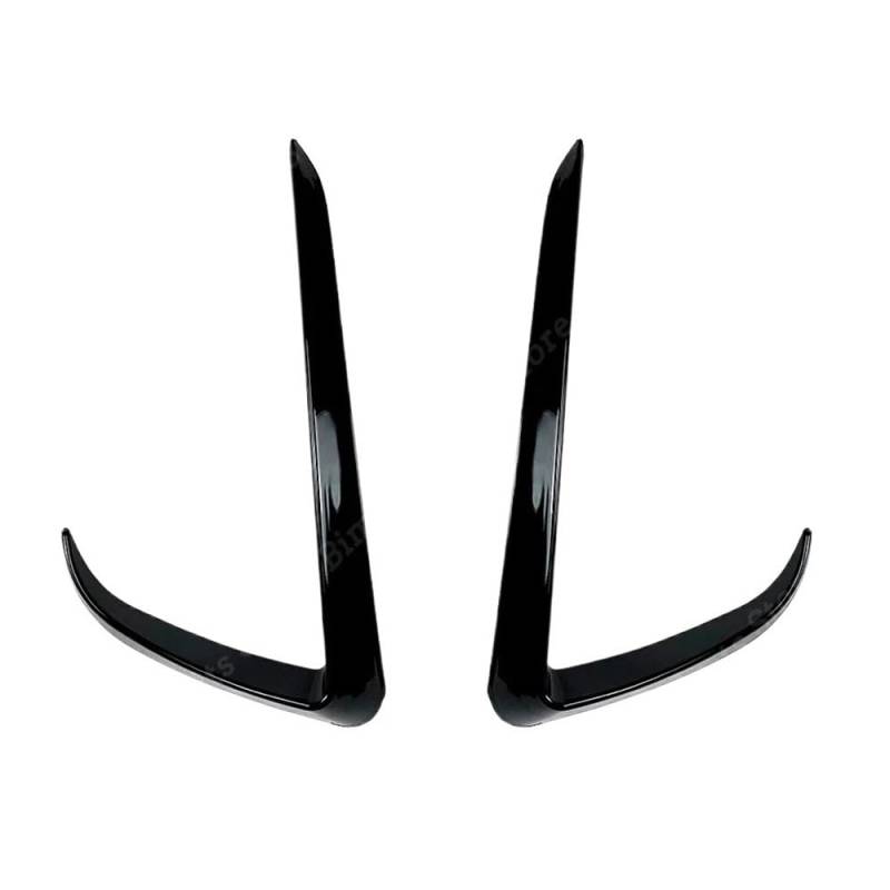 XRLHMP Kompatibel for Tesla Model 3 Y 2017-2022 Auto Front Blade Trim Licht Augenbraue Wind Messer Stoßstange Abdeckung Aufkleber ABS Nebel Lampe Dekoration(Y Glossy Black) von XRLHMP