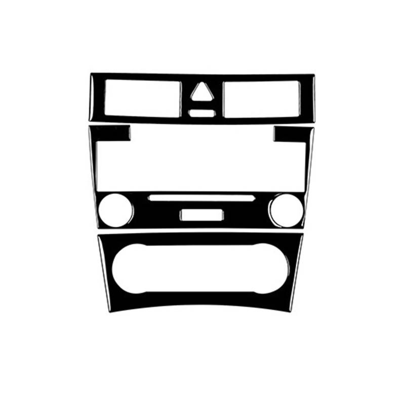 XRLHMP Kompatibel mit Mercedes-Benz C-Klasse W203 2005–2007, Piano Black, Schalthebel, Fensterheber, Luftauslass, Armaturenbrettverkleidung, Auto-Innenaufkleber(27) von XRLHMP