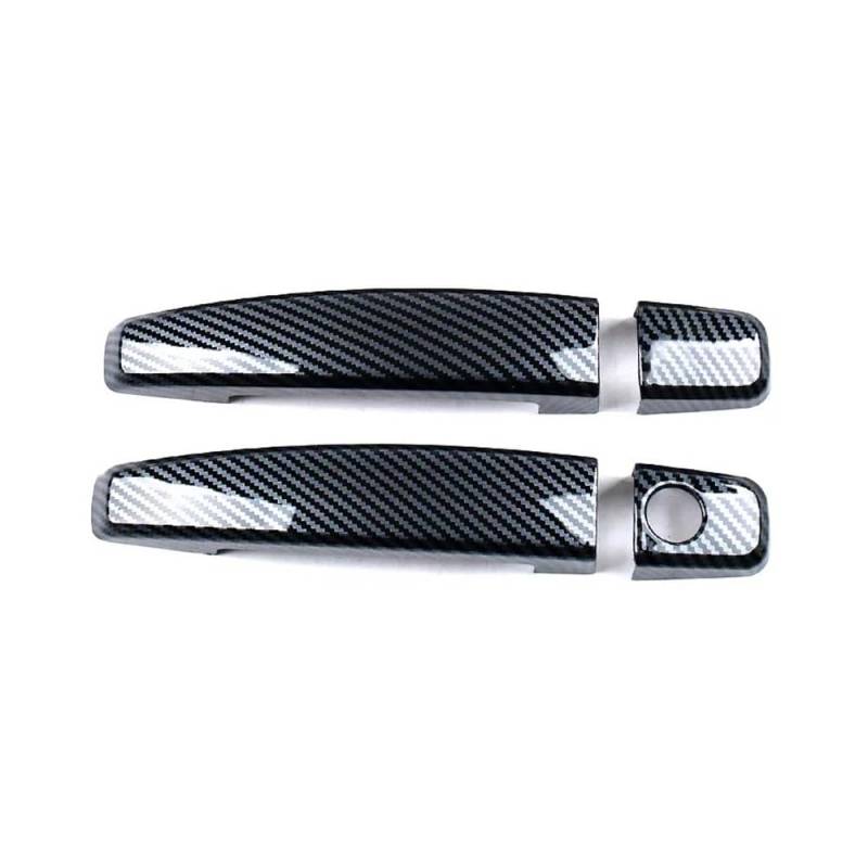 XRLHMP Kompatibel mit: Geeignet for 05-08 Chevrolet Lefeng, Türgriff, Autotür-Außentürgriff, kratzfester Schutzaufkleber(2 1Hole Carbon Fiber) von XRLHMP