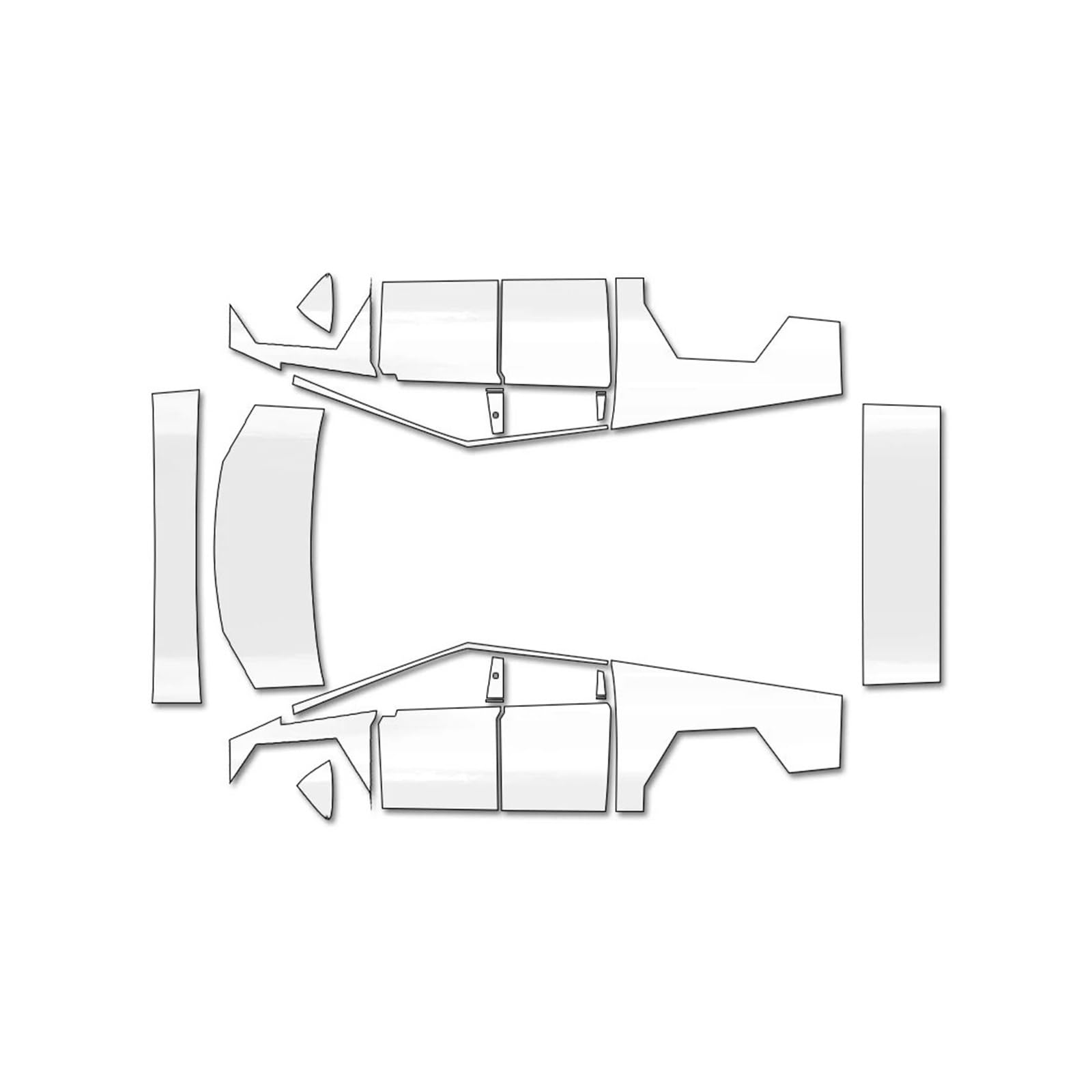 XRLHMP PFCC TPU-Autolackschutzfolie, kompatibel mit Tesla Model S 2016–2023, vorgeschnitten, Kratzfest, transparent, Ppf-Aufkleber-Set(GL-622,Model S 18) von XRLHMP