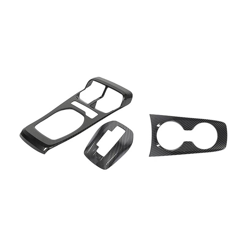 XRLHMP SHINEKA ABS-Kohlefaser-Front-Getränkehalter-Schalthebel-Dekorationsabdeckungssatz for Chevrolet Camaro 2010–2015, Auto-Innenausstattung(V) von XRLHMP