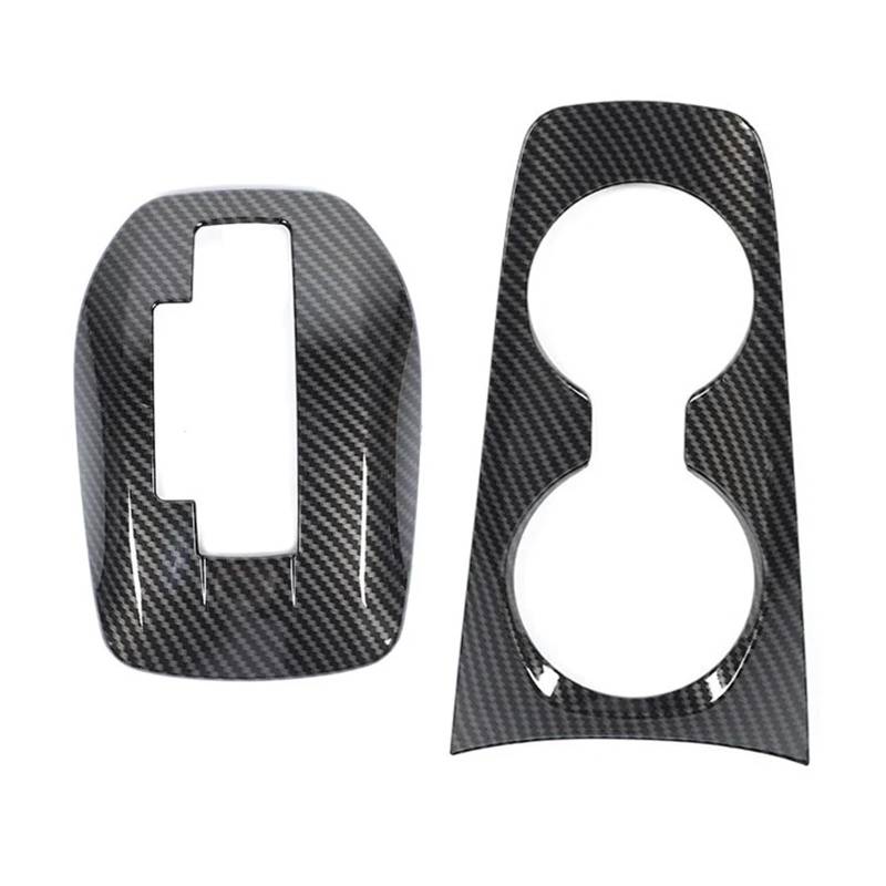 XRLHMP SHINEKA ABS-Kohlefaser-Front-Getränkehalter-Schalthebel-Dekorationsabdeckungssatz for Chevrolet Camaro 2010–2015, Auto-Innenausstattung(Z) von XRLHMP