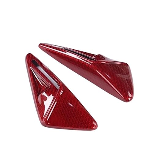 XRLHMP Seitenkamera-Abdeckung, kompatibel mit Tesla Model 3/Y/3 Highland 2021–2024, Aufkleber aus echter Kohlefaser, Blattbrett, Autozubehör 3K240G(HW4.0 Red Carbon) von XRLHMP
