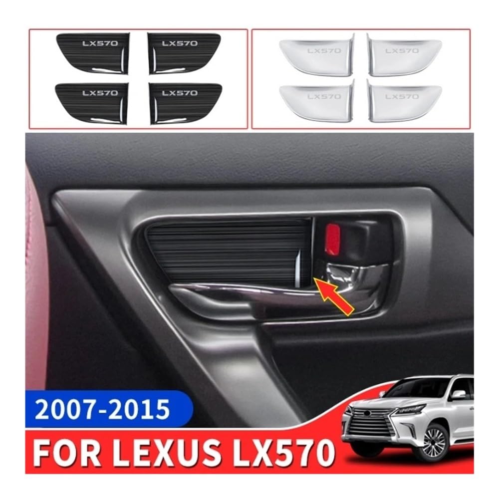 XRLHMP Türgriffverkleidung aus Edelstahl, kompatibel mit Lexus LX570 LX 570 2007–2015 2014 2013 2012 2011 2010 2009, Innendekorationszubehör(Silver A 07-15) von XRLHMP
