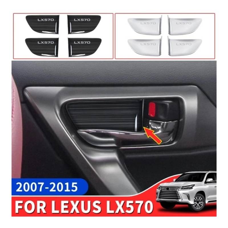XRLHMP Türgriffverkleidung aus Edelstahl, kompatibel mit Lexus LX570 LX 570 2007–2015 2014 2013 2012 2011 2010 2009, Innendekorationszubehör(Silver B 07-15) von XRLHMP