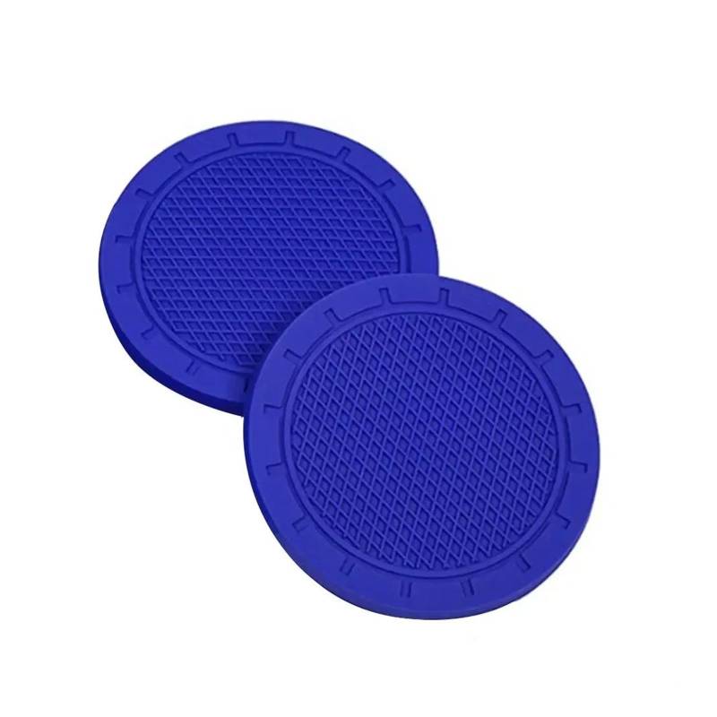 Auto Aufkleber 2PCS Auto Tasse Untersetzer Reise Tasse Halter Universal Nicht-Slip Tasse Halter Eingebettet In Ornamente Coaster Auto Innen Zubehör Innenzubehör(Dark Blue) von XRUKGUO