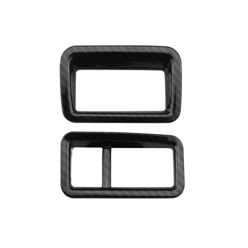 Auto Aufkleber 2Pcs ABS Auto Scheinwerfer Kopf Lampe Kraftstoff Für Tank Schalter Panel Rahmen Abdeckung Trim Aufkleber Für Toyota Für CHR 2016-2020 Zubehör Innenzubehör(LHD Carbon Black) von XRUKGUO