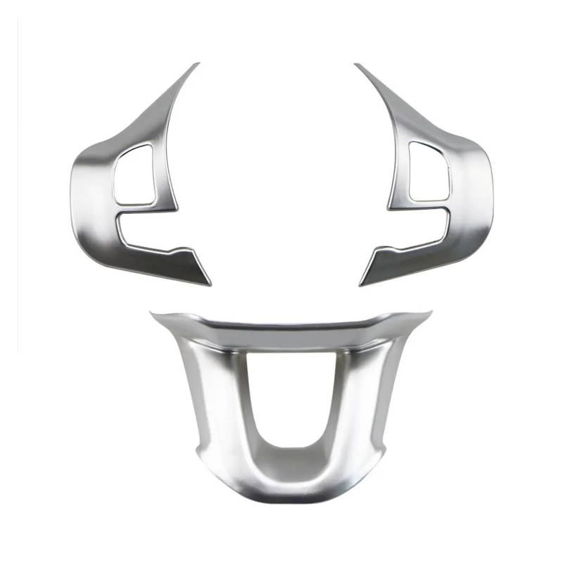 Auto Aufkleber 3 Teile/Satz Lenkrad Panel Taste Schalter Abdeckung Pailletten Für Peugeot 2008 208 2014-2018 Innenleisten Trim Auto Aufkleber Innenzubehör(Matt Silver) von XRUKGUO