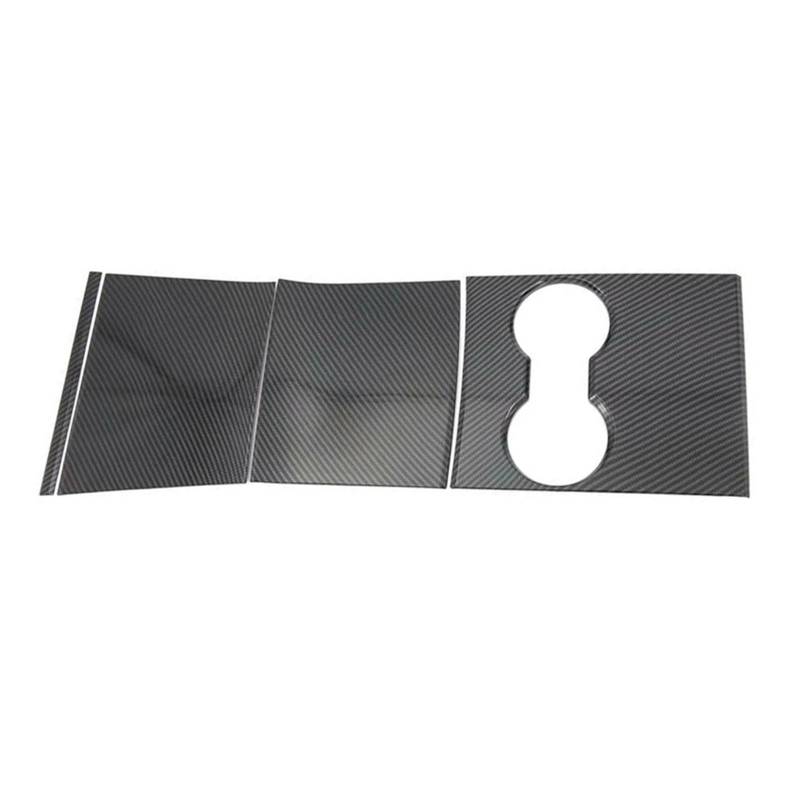 Auto Aufkleber 4 Stücke Auto Front Konsole Wasser Tasse Halter Panel Abdeckung Aufkleber Carbon Faser Stil Für Tesla Für Modell 3 2018 2019 2020 Innenzubehör von XRUKGUO