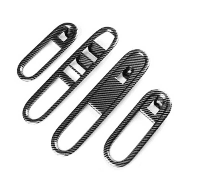 Auto Aufkleber 4 Stücke Für Mini Für Countryman U25 2024 2025 Auto Tür Armlehne Panel Griff Halter Fensterheber Schalter Taste Abdeckung Trim ABS Zubehör Innenzubehör(Carbon Pattern) von XRUKGUO