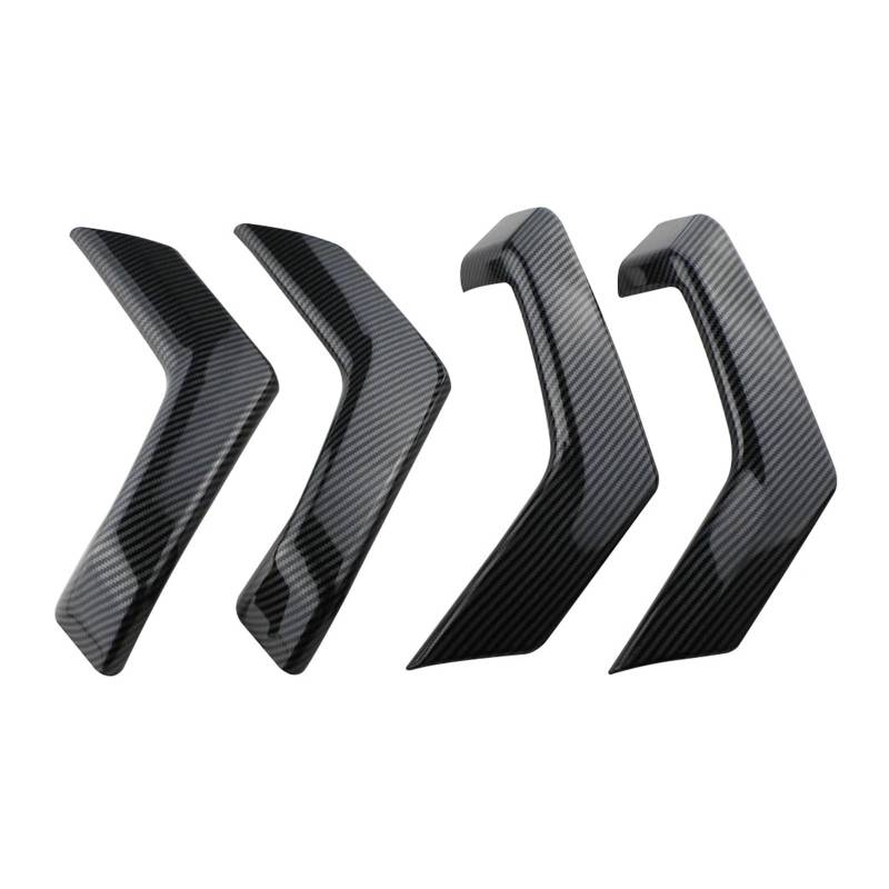 Auto Aufkleber 4Pcs ABS Auto Tür Armlehne Panel Abdeckung Aufkleber Trim Für VW Für Troc 2018-2023 Innen Zubehör Innenzubehör(Carbon Fiber Black) von XRUKGUO