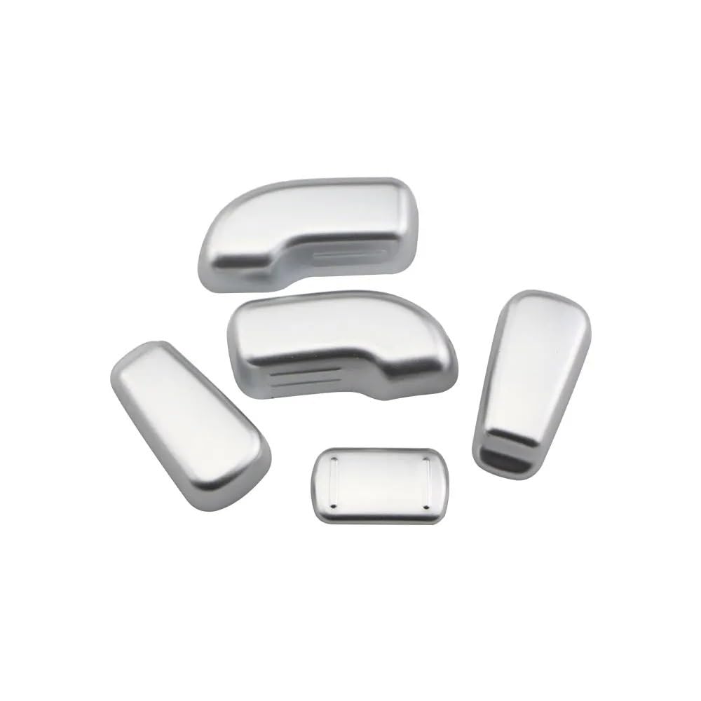 Auto Aufkleber 5 Stücke Auto Sitz Einstellung Knopf Knopf Schalter Trim Für Koleos 2017 2018 2019 2020 2021 Abdeckung ABS Chrom Zubehör Innenzubehör(Matt Silver) von XRUKGUO