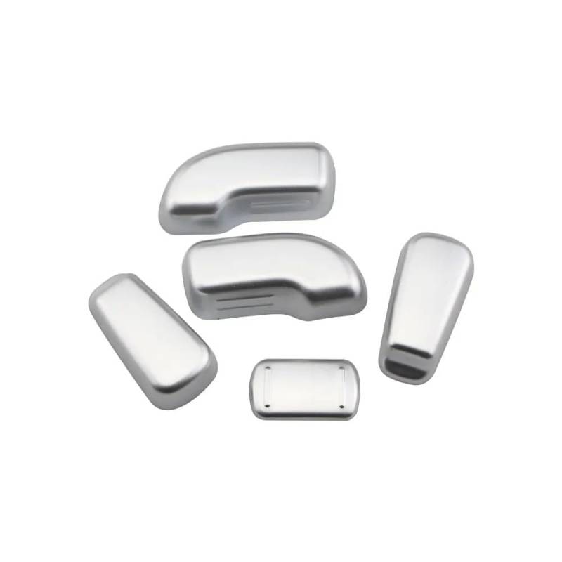 Auto Aufkleber 5 Stücke Auto Sitz Einstellung Knopf Knopf Schalter Trim Für Koleos 2017 2018 2019 2020 2021 Abdeckung ABS Chrom Zubehör Innenzubehör(Matt Silver) von XRUKGUO