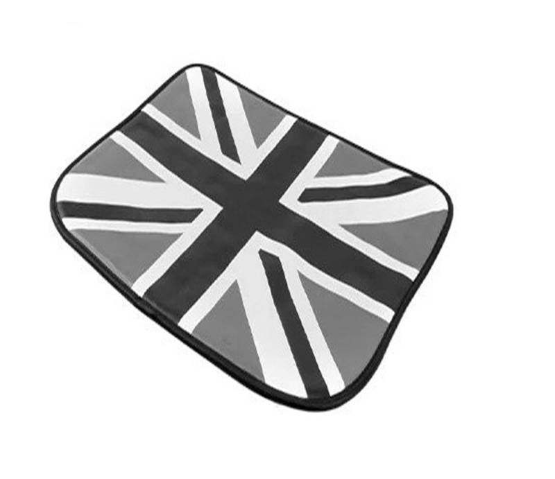 Auto Aufkleber Anti-Kick Pad Auto Sitz Zurück Abdeckung Für Mini Für Cooper F54 F55 F56 F60 R56 R60 R61 Anti Schmutzig Pads 1pc PU Matte Zubehör Innenzubehör(Grey Union Jack) von XRUKGUO