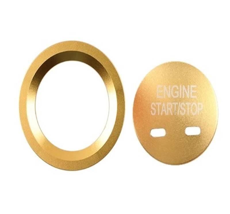 Auto Aufkleber Auto Styling Für Cadillac Für XT5 MG6 Auto Motor Push Start Stop Taste Ring Abdeckung Kappe Aufkleber Zubehör Innenzubehör(Gold) von XRUKGUO