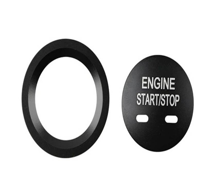 Auto Aufkleber Auto Styling Für Cadillac Für XT5 MG6 Auto Motor Push Start Stop Taste Ring Abdeckung Kappe Aufkleber Zubehör Innenzubehör(Schwarz) von XRUKGUO