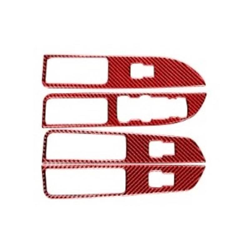Auto Aufkleber Carbon Faser Für Ford Für Explorer 2013-2019 Auto Zubehör Innen Auto Windows Lift Control Panel Dekoration Abdeckung Aufkleber Aufkleber Innenzubehör(Red(RHD)) von XRUKGUO