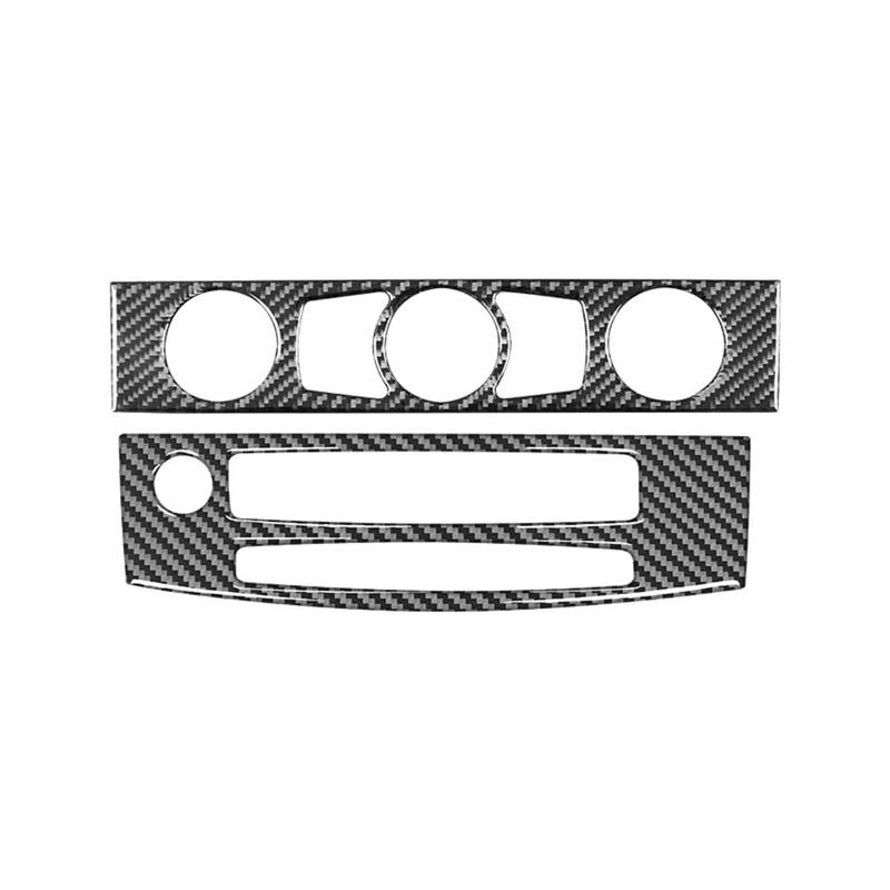 Auto Aufkleber Carbon Fiber Innen Auto Klimaanlage CD Bedienfeld Trim Abdeckung Rahmen Aufkleber Für 5 Series E60 2004-2010 Zubehör Innenzubehör(Style D(Black)) von XRUKGUO